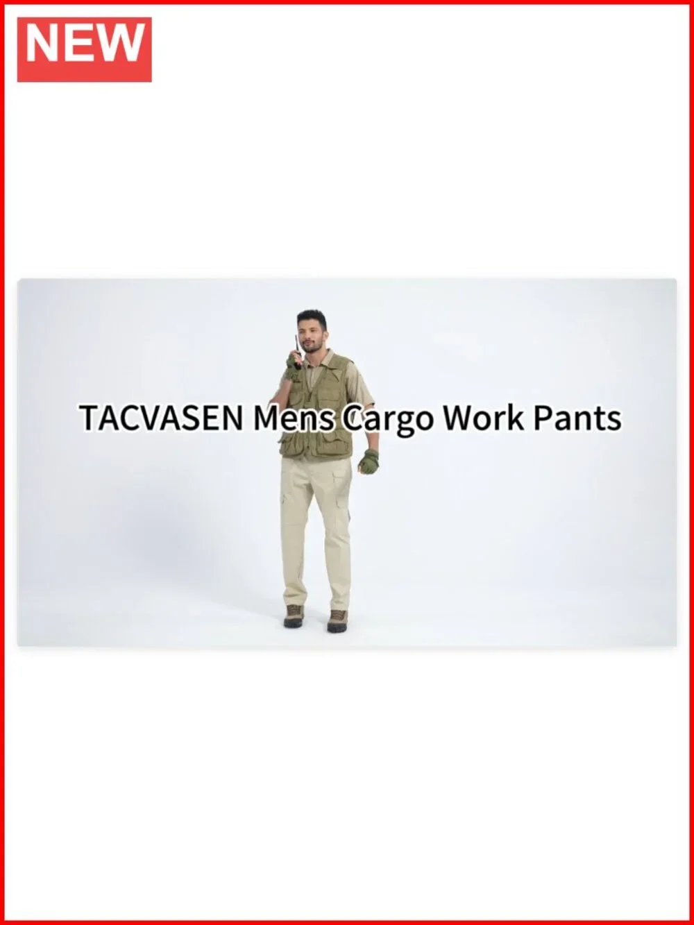 Water Resistant Ripstop Cargo Work Pants with 8 Pockets